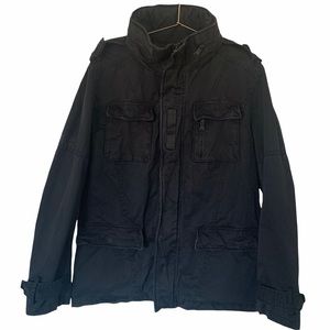 Express Men’s Fitted Black Convertible Hooded Jacket